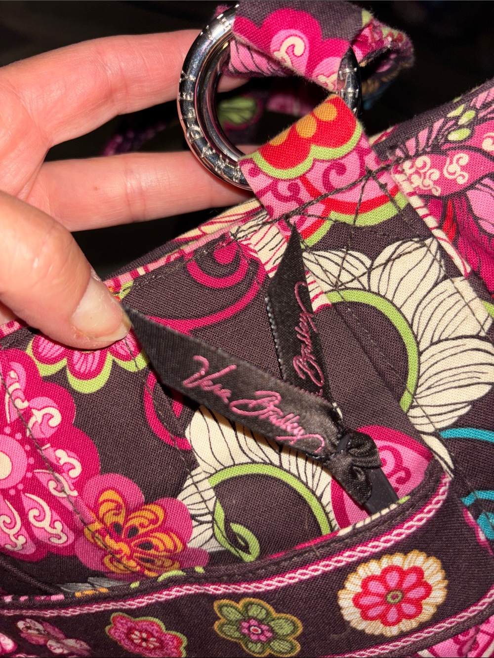 Vera Bradley Mod Floral Quilted Floral Tote Bag - Pink & Brown like NEW 🌺 - Picture 5 of 6